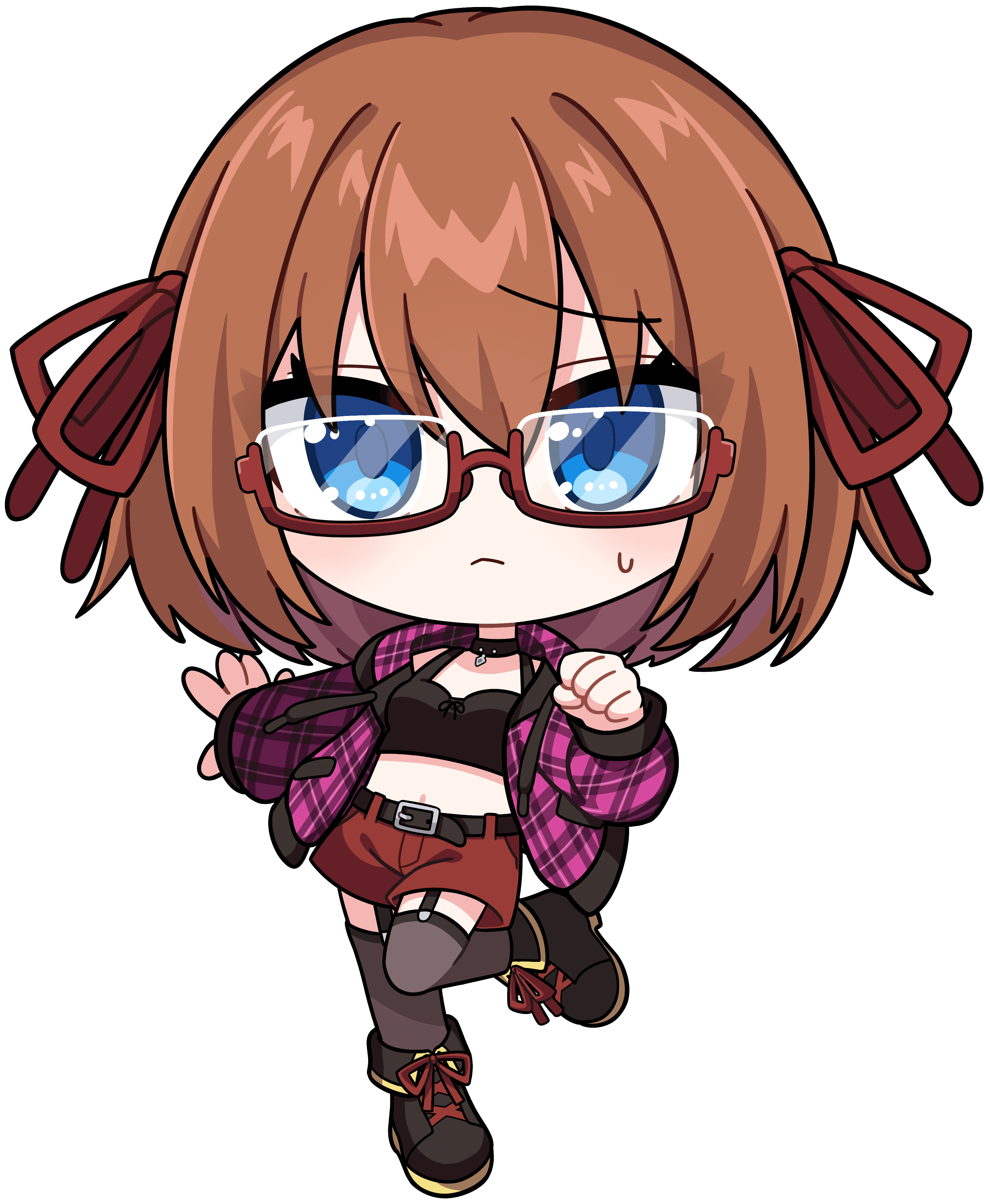 赤月奏音|VTuber向けちびキャラ表情差分 4