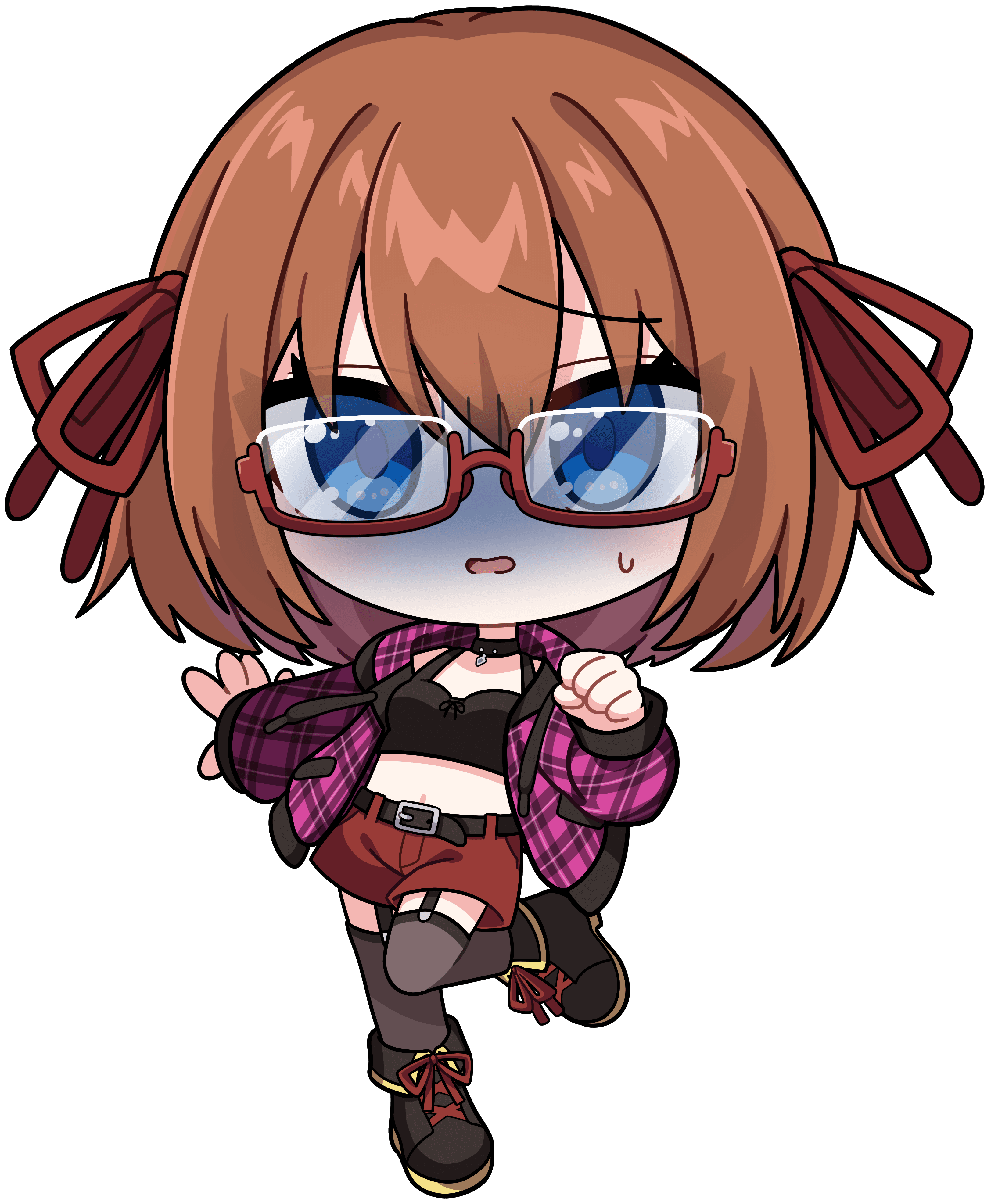 赤月奏音|VTuber向けちびキャラ表情差分 7