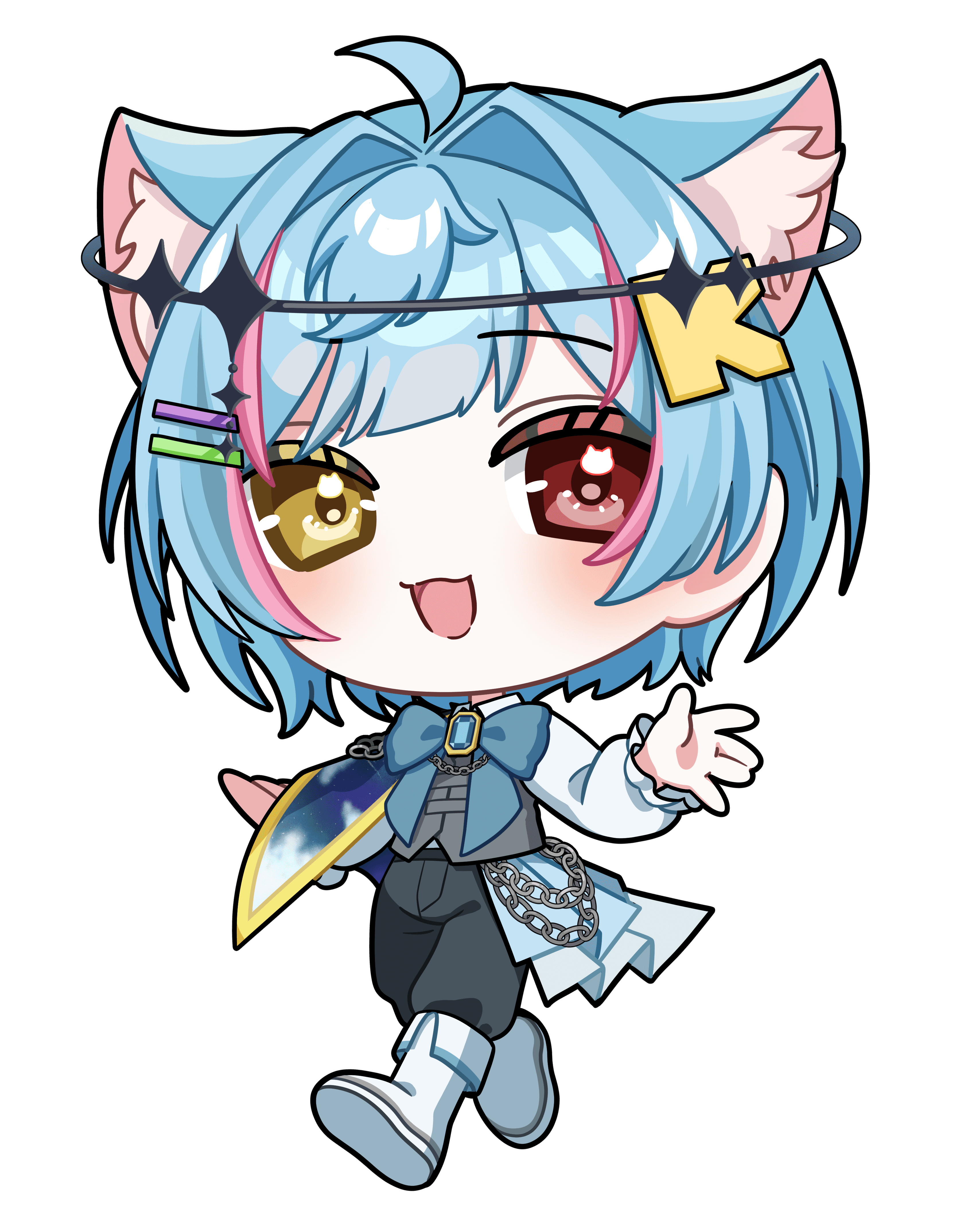 こんねこ|VTuber向けちびキャラ表情差分 1